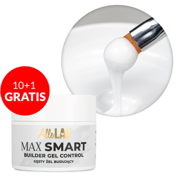 10 + 1 gratis: AlleLac Max Smart Builder Gel Control French White – dickflüssiges Aufbau-Gel, 45 g