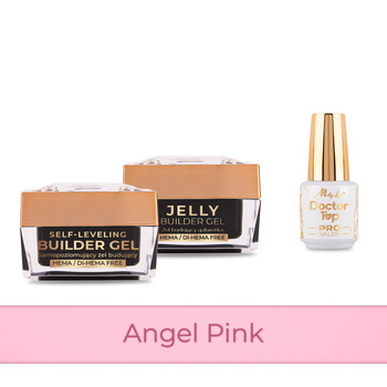 Molly Nails PRO MATCH SYSTEM 2+1 Angel Pink 2 Aufbau-Gele + Doctor Top 15 g