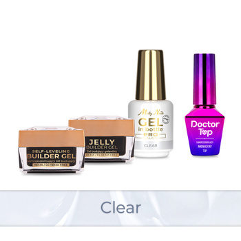 Molly Nails PRO MATCH SYSTEM 3+1 Clear: 3 Aufbau-Gele + Doctor Top 10 g