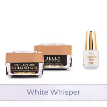Molly Nails PRO MATCH SYSTEM 2+1 White Whisper 2 Aufbau-Gele + Doctor Top 15 g