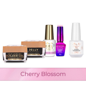Molly Nails PRO MATCH SYSTEM 4+1 Cherry Blossom 3 Aufbau-Gele + Grundierung + Doctor Top 15 g