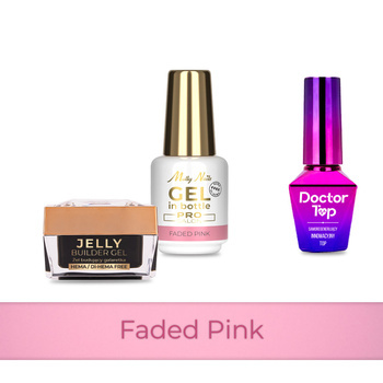 Molly Nails PRO MATCH SYSTEM 2+1 Faded Pink 2 Aufbau-Gele + Doctor Top 10 g