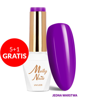 5+1 gratis LED/UV-Gel-Nagellack Vivid Vibes Nr. 287 Ultra Plum von Molly Nails, HEMA/Di-HEMA-frei, 8 g