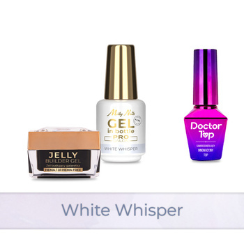 Molly Nails PRO MATCH SYSTEM 2+1 White Whisper 2 Aufbau-Gele + Doctor Top 10 g