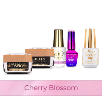 Molly Nails PRO MATCH SYSTEM 4+1 Cherry Blossom 3 Aufbau-Gele + Grundierung + Doctor Top 15 g