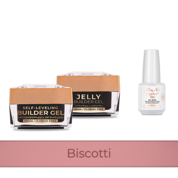 Molly Nails PRO MATCH SYSTEM 2+1 Biscotti 2 Aufbau-Gele + Doctor Top 15 g