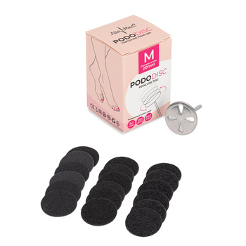 Pedicure-Scheibe „Pododisk“ – Set bestehend aus Schaft, Scheibe und austauschbaren Aufsätzen, 20 mm