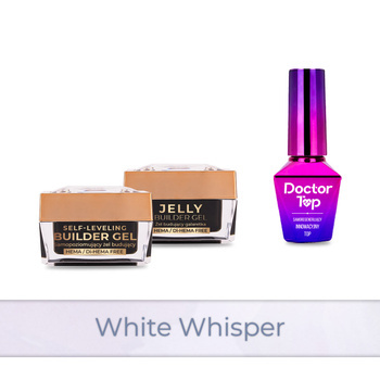 Molly Nails PRO MATCH SYSTEM 2+1 White Whisper 2 Aufbau-Gele + Doctor Top 10 g