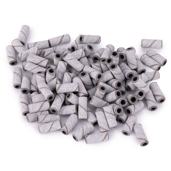 Maniküre- und Pediküre-Kappen, Schleifhülsen, Mini-Zylinder, weiß, 3 mm, Körnung 180, 50 Stück