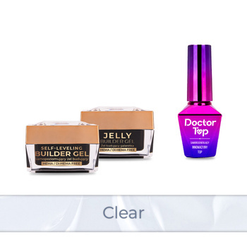 Molly Nails PRO MATCH SYSTEM 2+1 Clear – 2 Aufbau-Gele + Doctor Top 10 g