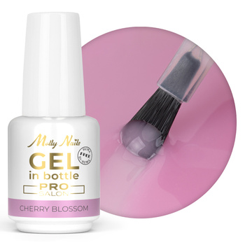 Aufbaugel in der Flasche mit Pinsel „Gel in Bottle“ von Molly Nails Pro Salon Cherry Blossom, HEMA/Di-HEMA-frei, 15 g