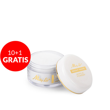 MollyLac Acrylpulver für Nägel, Bright White, 15 g