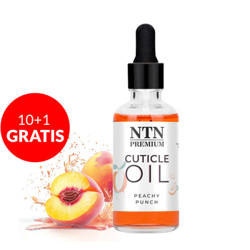 10 + 1 gratis Nagelhautöl mit Tropfverschluss NTN Premium mit dem Duft „Peachy Punch“, 50 ml