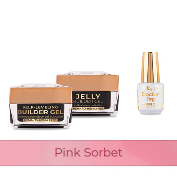 Molly Nails PRO MATCH SYSTEM 2+1 Pink Sorbet 2 Aufbau-Gele + Doctor Top 15 g