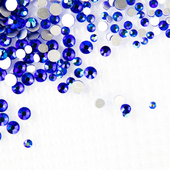 Glas-Strasssteine für Nägel Blue Zircon AB Mix, Größe ca. 1440 Stück pro Packung