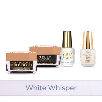 Molly Nails PRO MATCH SYSTEM 3+1 White Whisper: 3 Aufbau-Gele + Doctor Top 15 g
