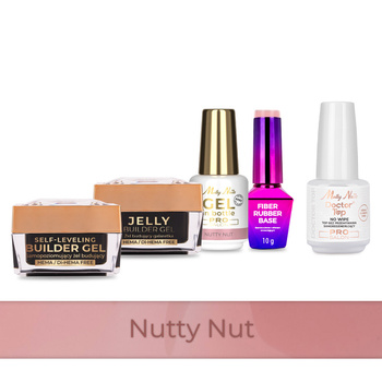 Molly Nails PRO MATCH SYSTEM 4+1 Nutty Nut 3 Aufbau-Gele + Grundierung + Doctor Top 15 g