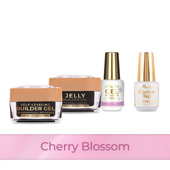 Molly Nails PRO MATCH SYSTEM 3+1 Cherry Blossom: 3 Aufbau-Gele + Doctor Top 15 g