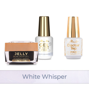Molly Nails PRO MATCH SYSTEM 2+1 White Whisper 2 Aufbau-Gele + Doctor Top 15 g