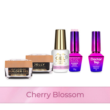 Molly Nails PRO MATCH SYSTEM 4+1 Cherry Blossom 3 Aufbau-Gele + Grundierung + Doctor Top 10 g