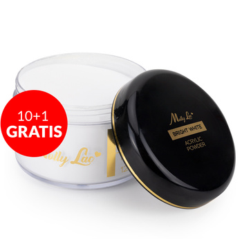 MollyLac Acrylpulver für Nägel, Bright White, 120 g