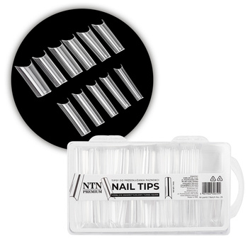 Nagelverlängerungs-Tips für schnelles Arbeiten: Nail Tips NTN Premium, quadratisch, Tunnelform, 100 Stück