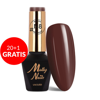 20 + 1 gratis: Molly Nails Natural Hybridlack von Monika Mielniczuk, HEMA/Di-HEMA-frei, 8 g, Nr. N8