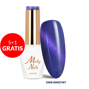 5+1 gratis LED/UV-Gel-Nagellack Cat Eye Seduction Nr. 241 Hypnotic Blue Molly Nails HEMA/Di-HEMA-frei 8 g