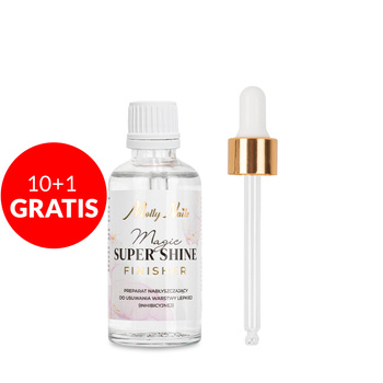 10+1 gratis: 3-in-1-Parfüm-Reiniger und Glanzspray zum Entfernen der Klebrigkeit – Magic Super Shine Finisher mit Pipette von Molly Nails, 50 ml