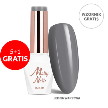 5+1 gratis LED/UV-Hybridlack „The Trend Edit“ Nr. 307 Steel von MollyNails, HEMA/Di-HEMA-frei, 8 g + Musterkatalog GRATIS