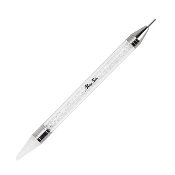 Doppelseitiger Wachsapplikator mit Spitze für Zirkonia und Molly Nails-Verzierungen, weiß