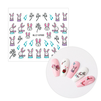 Selbstklebende 3D-Nagelaufkleber mit Glitzer für Ostern BLE 1098D