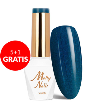 5+1 gratis Molly Nails Elite Women Glamour Reflections HEMA/Di-HEMA-freier Hybridlack 8 g Nr. 44