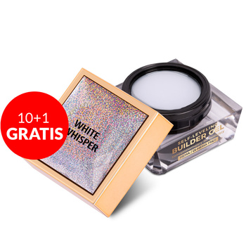 10+1 gratis Selbstnivellierendes Builder-Gel, hart, mitteldick, Molly Nails White Whisper, HEMA/Di-HEMA-frei, 50 g