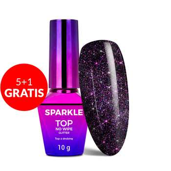 5+1 gratis: Top-LED/UV-Lack ohne Abwischen mit Glitzer – Molly Nails Sparkle Top Oh, Rio! 10 g