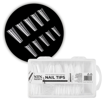 Nagelverlängerungs-Tips für schnelles Arbeiten: Nail Tips NTN Premium Ballerina, kurze Tasche, 100 Stück