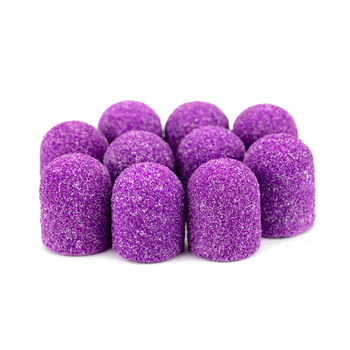 Pedicure-Kappen, 7 mm, Körnung 60, 10 Stück, Fabric Podo AlleMed, Violett (Purple)