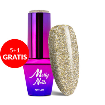 5+1 gratis Molly Nails Luxury Glam Goddess Hybrid-Nagellack 8 g Nr. 547