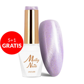 5+1 gratis LED/UV-Gel-Nagellack „Purples Cat Eye Pastel“ Nr. 183 von Molly Nails, HEMA/Di-HEMA-frei, 8 g