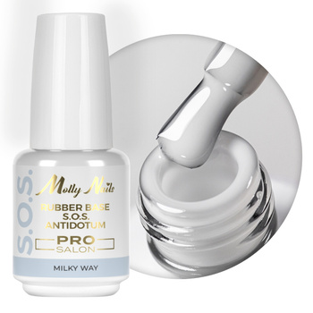 Kautschukbasis für flexible Nägel, Maniküre und Pediküre, zur Verzierung – S.O.S. Antidotum Pro Salon Molly Nails Milky Way 15 g