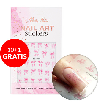 10 + 1 gratis 5D-Nagelaufkleber, selbstklebende rosa Schleifen SD-2159 MollyNails