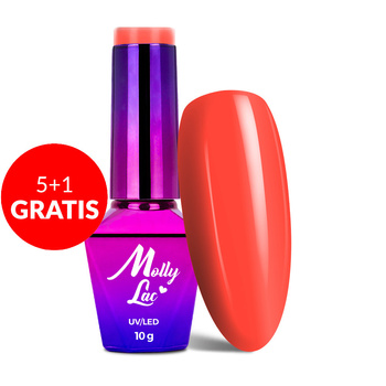 5+1 gratis MollyLac Bubble Tea Redvolution Hybrid-Nagellack 10 g Nr. 134