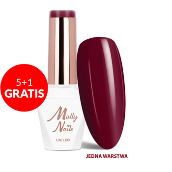 5+1 gratis LED/UV-Gel-Nagellack „The Trend Edit“ Nr. 302 „Cherry Bomb“ von MollyNails, HEMA/Di-HEMA-frei, 8 g