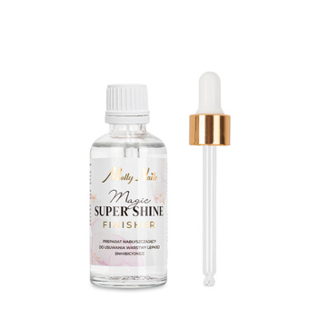 Parfümierter 3-in-1-Reiniger und Glanzspender zum Entfernen der Klebrigkeit – Magic Super Shine Finisher mit Pipette von Molly Nails, 50 ml