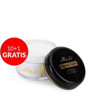 10 + 1 gratis: MollyLac Acrylic Powder Crystal Clear Acrylpulver für Nägel, 30 g