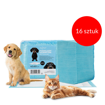 16 Stück Absorbierende Hundematten – zur Erziehung beim Pinkeln, für Hygiene und Sauberkeit – AlleMed, 50 Stück, 40 x 60 cm, blau