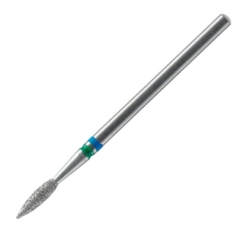 Diamantfräser DUO, spitze Flamme, blau-grün, Staleks Expert, 2,1/8 mm