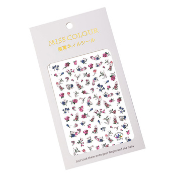 Dünne selbstklebende Nagelsticker mit Blumenmotiv R015