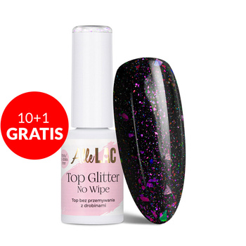 10 + 1 gratis Top Glitter No-Wipe AlleLac Aurora HEMA/Di-HEMA-frei 7 g