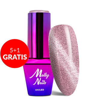 5+1 gratis: Molly Nails Cat Eye Womanity Lipstick Hybrid-Nagellack 8 g Nr. 441